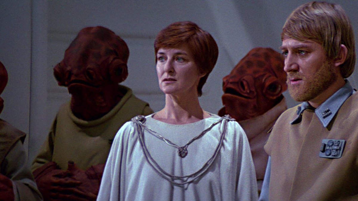 - Mon Mothma (portrayed by Caroline Blakiston and Genevieve O’Reilly) “This great struggle is a people's struggle: a struggle between the strong and the weak, the rich and the poor, the cruel and the gentle.”