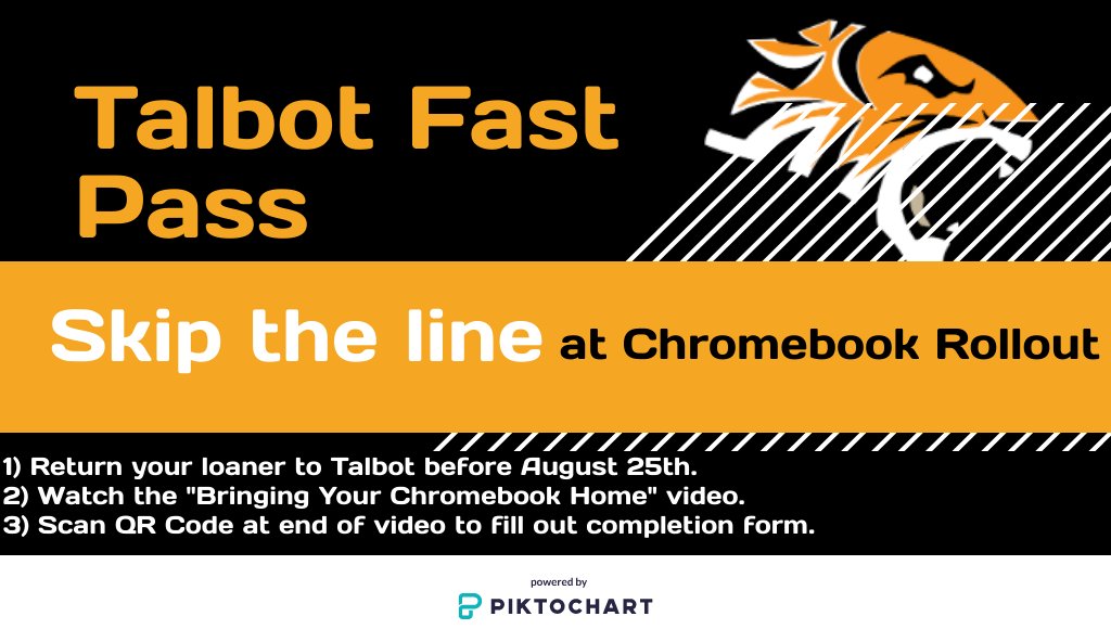 tech_talbot's tweet image. Want to get your Chromebook faster? Visit fallriverschools.org/talbot to watch the video and fill out the completion form. #dpvils