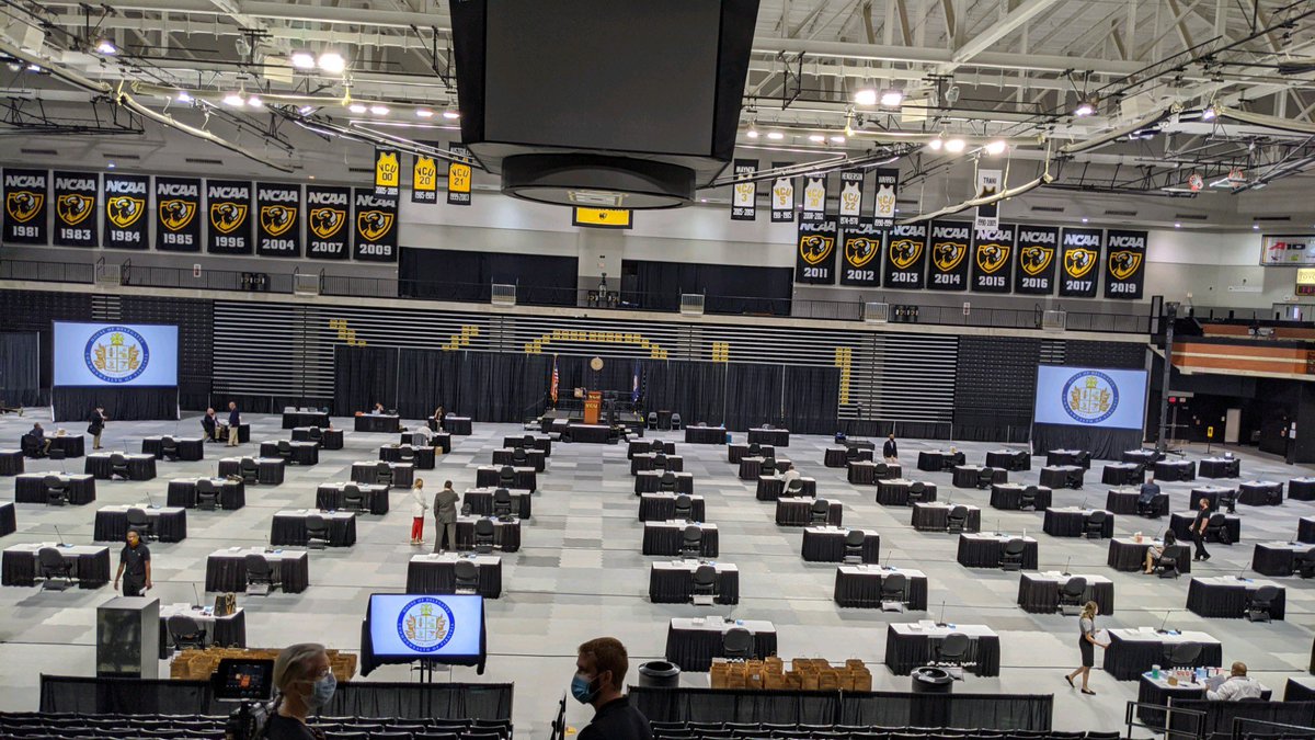 JessicaWSLS's tweet image. A look inside today’s socially distant #SpecialSession from Del. Sam Rasoul