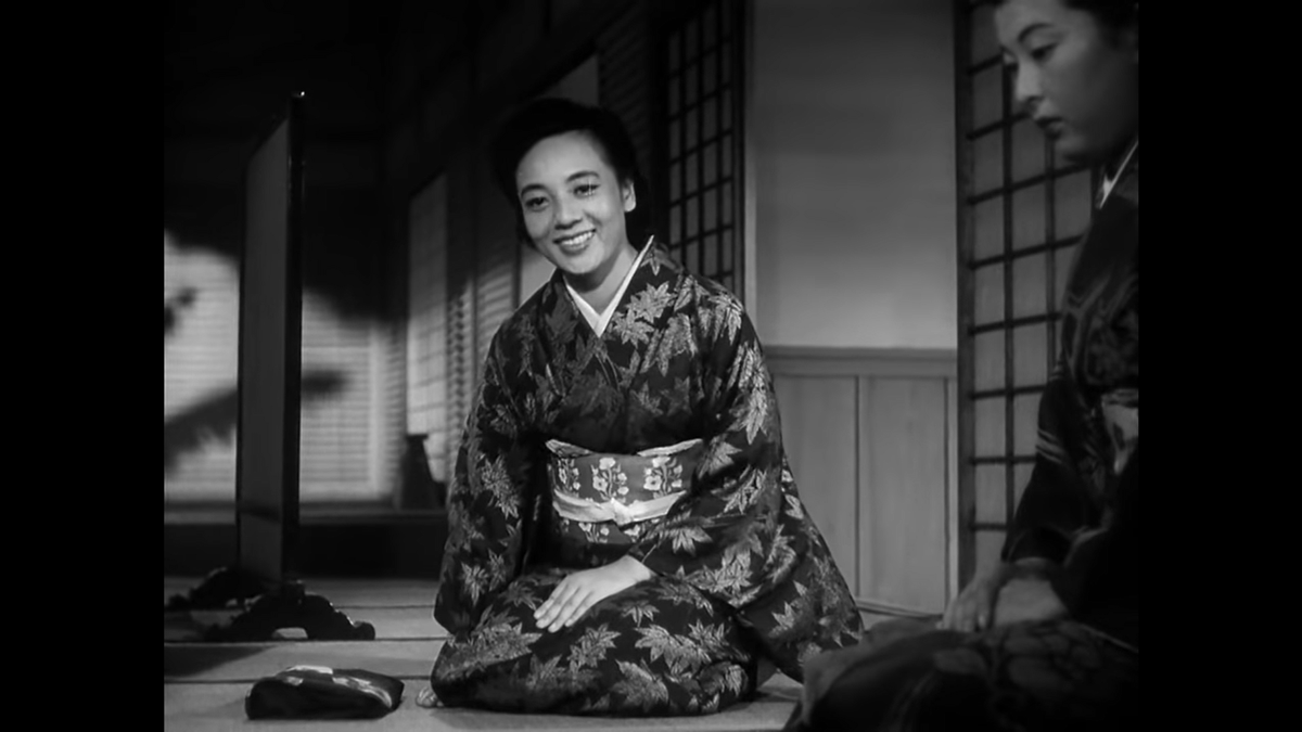 One last shot of Mrs. Miya saying she missed her train. Few actresses in history had a kinder face than Kuniko Miyake. Who’d be threatened by this lady?