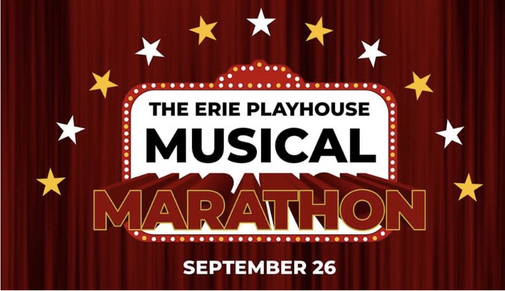 EriePlayhouse's tweet photo. Did you hear? We’re doing a 3-week long musical theatre marathon! Ok...it’s really only 6 hours, but it’s gonna be fabulous! #LightThePlayhouse #MusicalMarathon https://t.co/7gU8aiKj5W