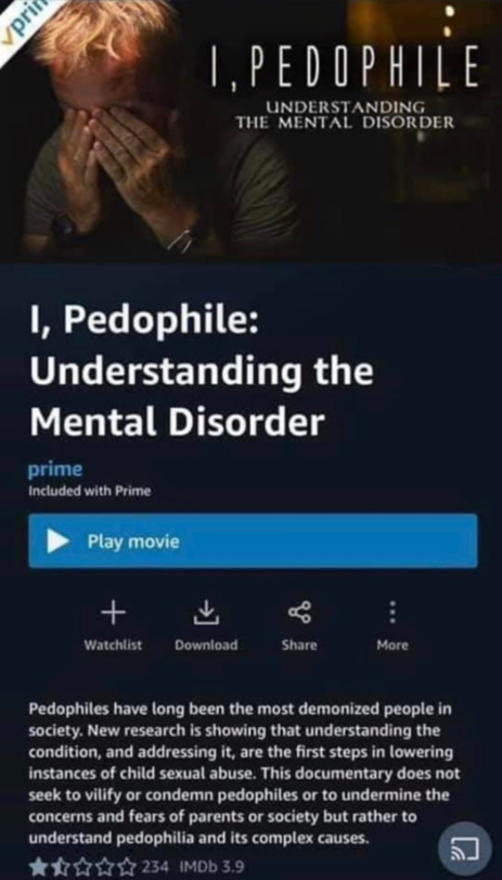 Amazon Prime, weird timing with this documentary, no?