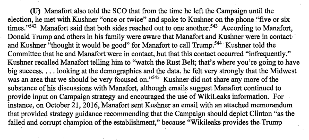 KUSHNER had operational contacts with Russian intelligence through Paul Manafort.Kushner actively conspired with a Russian intel operation to attack democracy.