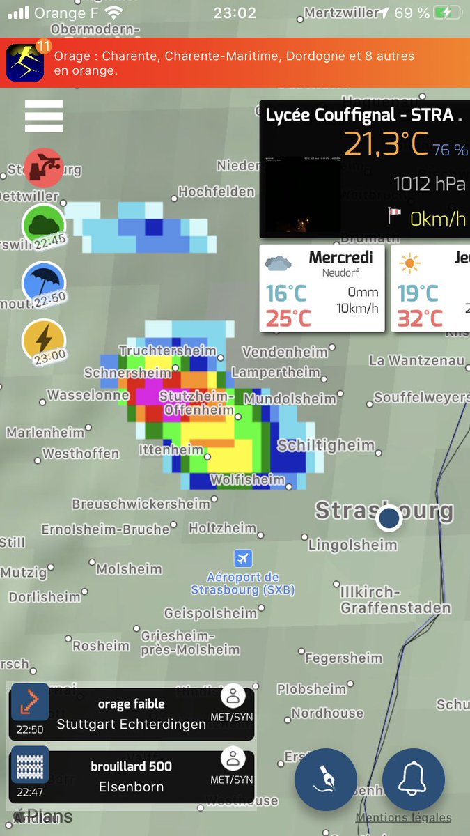 VielJulien's tweet image. Né sur Wasselonne il y a très peu de temps cet #orage très électrique semble éviter #Strasbourg et se limiter au #Kochersberg ! On n entend que lui ce soir 😉 #météo