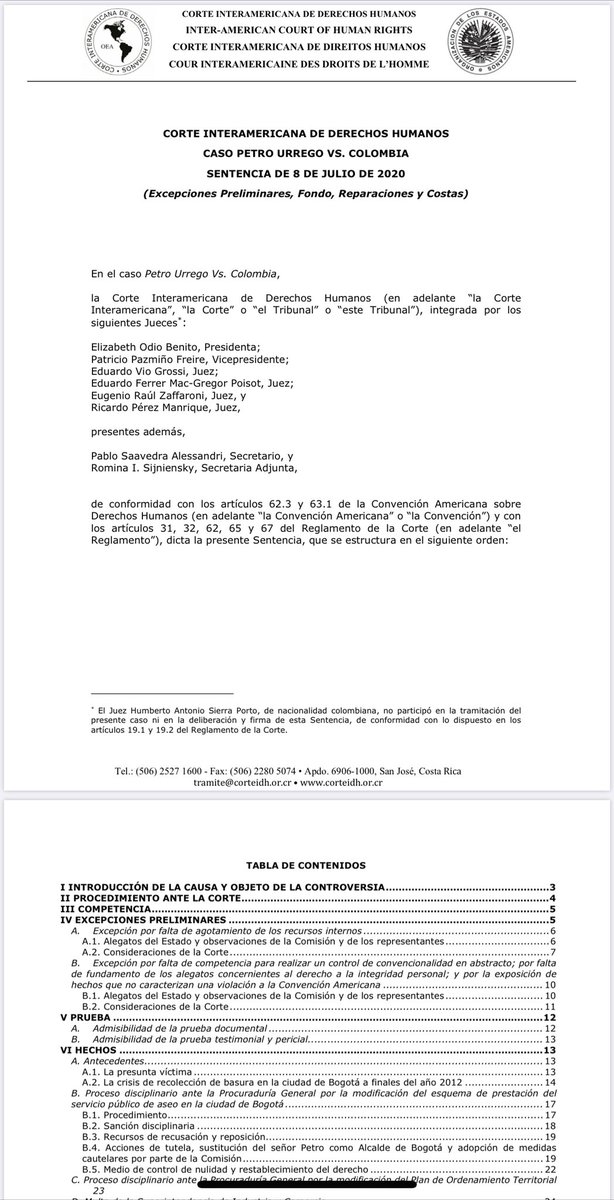 AngelicaLozanoC's tweet image. El procurador @A_OrdonezM destituyó arbitrariamente al alcalde @petrogustavo Abusó del poder

Hoy es embajador ante la @OEA_oficial 

Hoy la @CIDH de la OEA condena a la nación por la ilegal destitución que hizo el actual embajador ante la OEA !