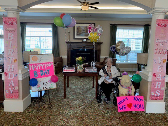 benton_house's tweet image. #BentonHouse of #StaleyHills is so excited to wish our lovely resident Marcelle a very #Happy100thBirthday! 🎂 #BirthdayQueenforADay