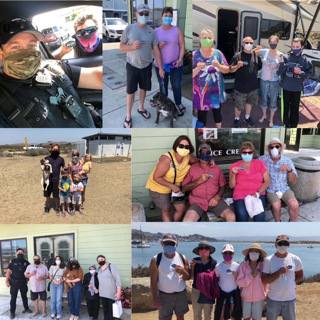 Thank you to our weekend Face Mask Heroes! We appreciate you doing your part to help keep our community safe! We are seeing an increase in the number of people wearing face coverings and look forward to adding more Heroes to our wall! #rocksolidtogther #morrobaymaskhero