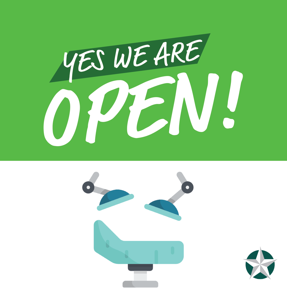 TSAOG_Ortho's tweet photo. Yes! We Are Open!
As a reminder, all patients ten years and older are required to wear a mask when entering all TSAOG locations. If you have any questions or concerns, please call us at 210-804-5400.
Let’s work together to keep #Texas safe!
#TSAOG https://t.co/OtYEEUuajg