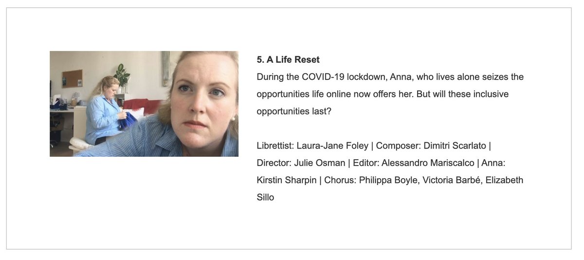 alemariscalco's tweet photo. very honoured to have taken part to @OperaHarmony editing #ALifeReset by @DimitriScarlato @laurajanefoley  directed by @FreathyTippett on @OperaVision_eu Give us a VOTE!  
@PhiliBoyle @orpheus_chick @VictoriaBarbe1 @elizabeth_sillo  https://t.co/85FW23ASbk https://t.co/eJ6dmnaiIy