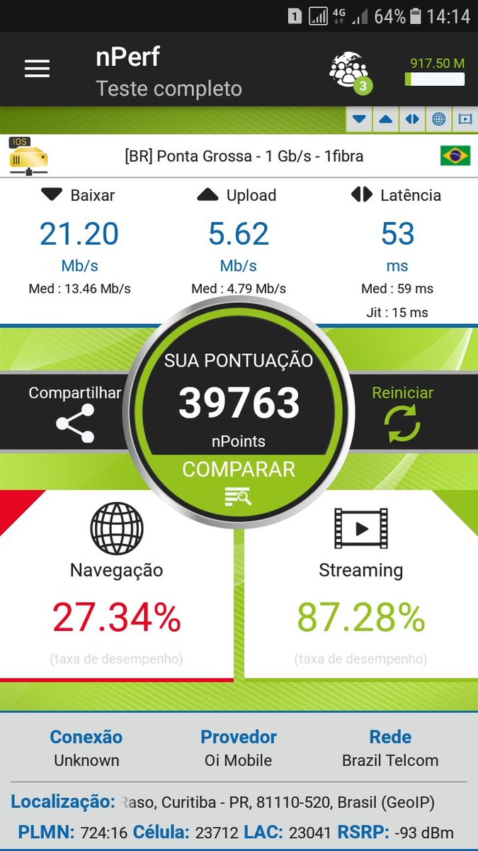 robson_lima_br's tweet image. Testes completos e só de conexão feitos há pouco. Comparativos entre #Intercel do @Bancointer e @oi_oficial. #Intercel de volta à vida.