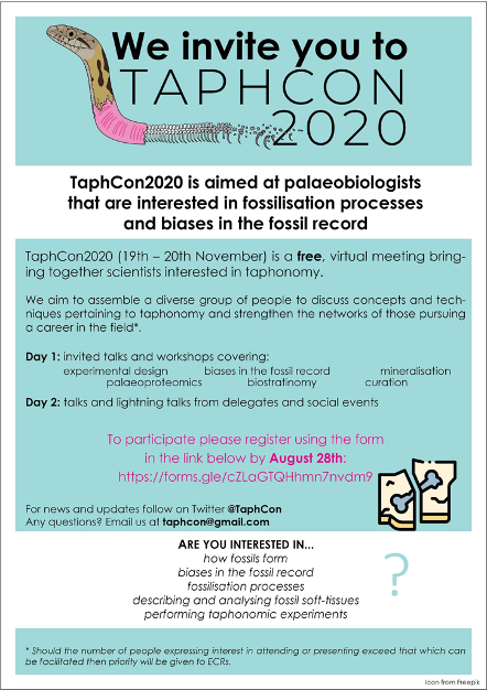 TaphCon 2020! Sign up by August 28th