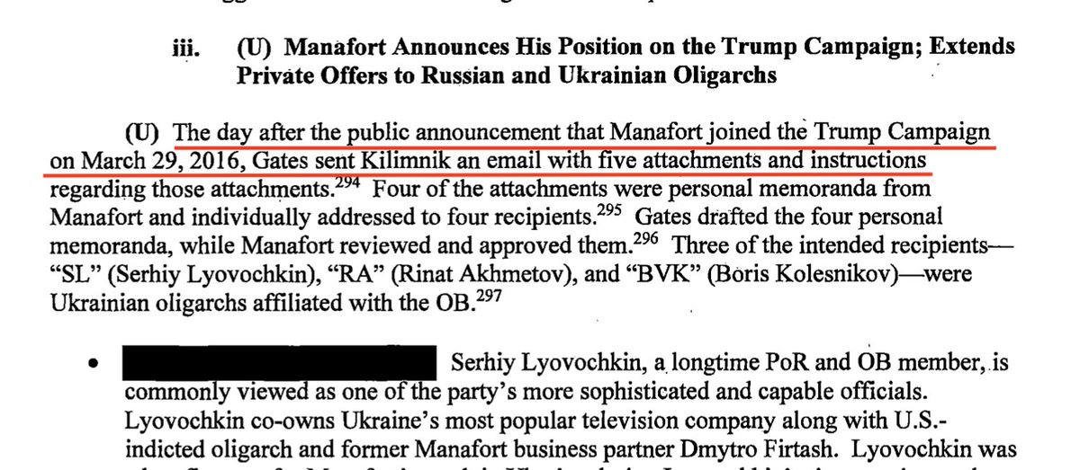 As soon as Russian agent MANAFORT was on the Trump Campaign, he immediately conspired with Putin's oligarchs to leverage his position for Russia's benefit.