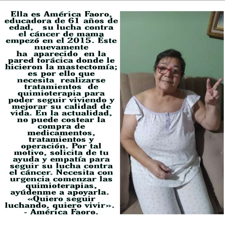 ElbaMarcano2's tweet photo. Hoy ya muchos colegas perdieron la batalla, pero ellas no se rinden y necesitan de la colaboración de todos para salvar sus vidas debido a que su sueldo mínimo  no les alcanza y tampoco cuentan con un seguro médico.Tienen enfermedades terminales, coronarias y Covid. Gracias. https://t.co/J9Ubboy9ua