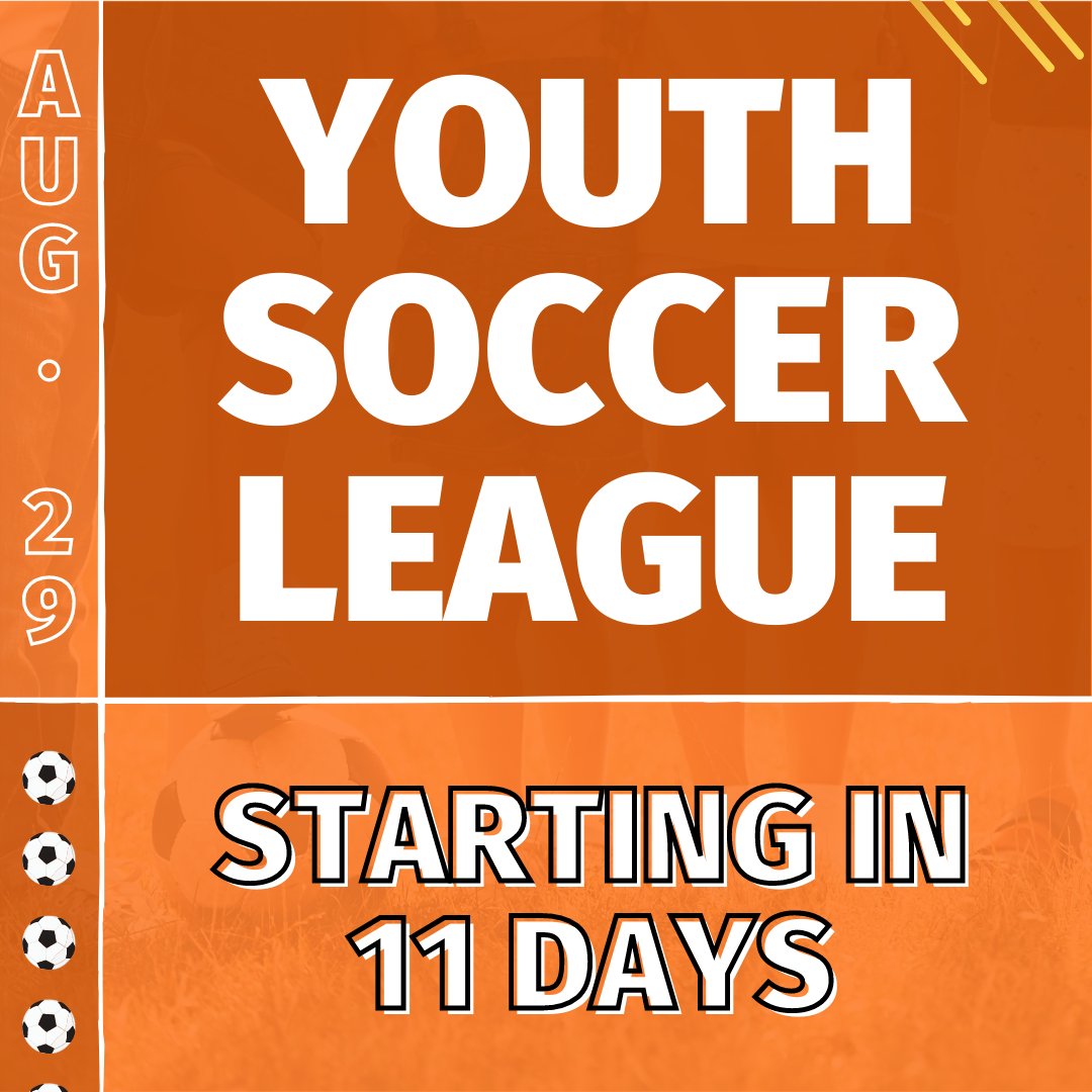 Information_WCS's tweet photo. Youth Soccer League starts in 👉11 DAYS, on August 29th👈 5 WEEKS | $40 | Saturday Games | BOOK NOW❗

⚽️ BOOK HERE: https://t.co/2UpuE4agw9

🏃‍♀️ SATURDAY GAME TIMES 🏃‍♂️

9 AM | Pre-K – Kindergarten
10 AM | 1st Grade – 2nd Grade
11 AM | 3rd Grade – 4th Grade https://t.co/64UAidHzlh