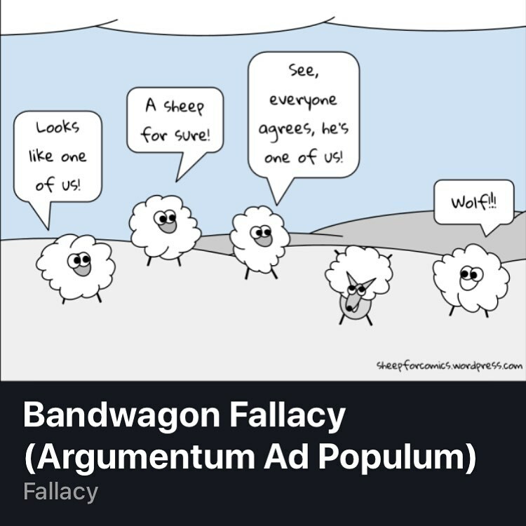 MentalModels App📱 on Twitter: "In argumentation theory, an argumentum ad  populum is a fallacious argument that concludes that a proposition must be  true because many or most people believe it, often concisely