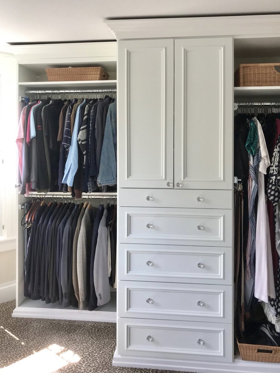 Closets's tweet image. Designing a Master Bedroom Walk-in Closet in an 1800's Historic House in Rye, New York, requires expertise and finesse. A great design solution by our Senior Designer, Linda Cunningham, made it look part of the old charm! In Custom White Painted Wood. Made in NY by transFORM.