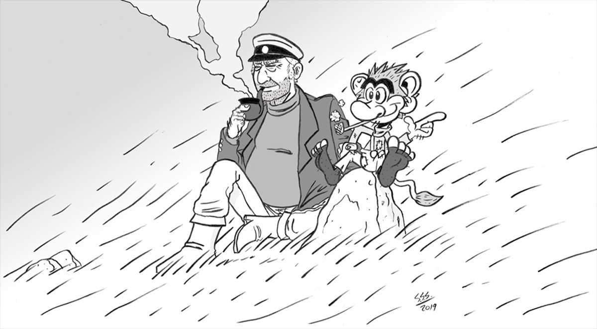 SSScarletFever's tweet photo. 2019 vs. 2020 Sea Captain-Fantasy Concept Art (Brush Ink Pen, Paper, and Photoshop Shading) #conceptart #ink #photoshop https://t.co/qxRLItGHq1