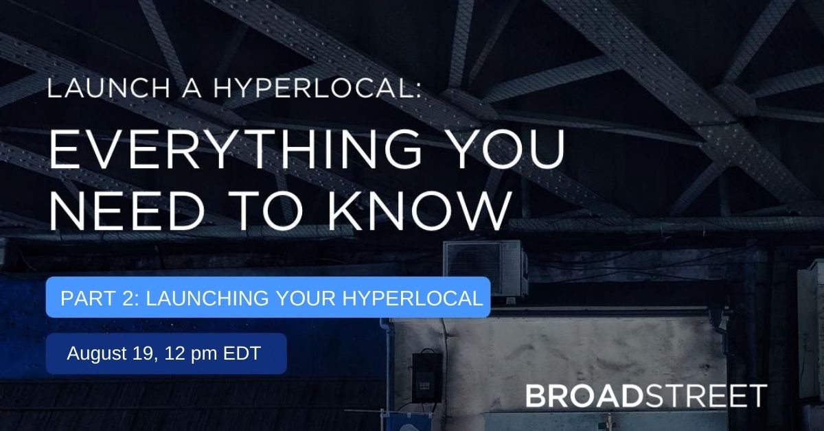 Don't miss part two of our Hyperlocal Webinar series tomorrow at 12 pm EDT. Launch a Hyperlocal Publisher (Part 2): An action-oriented guide to choosing website platforms and revenue generating tools.  hubs.ly/H0tMs6t0
