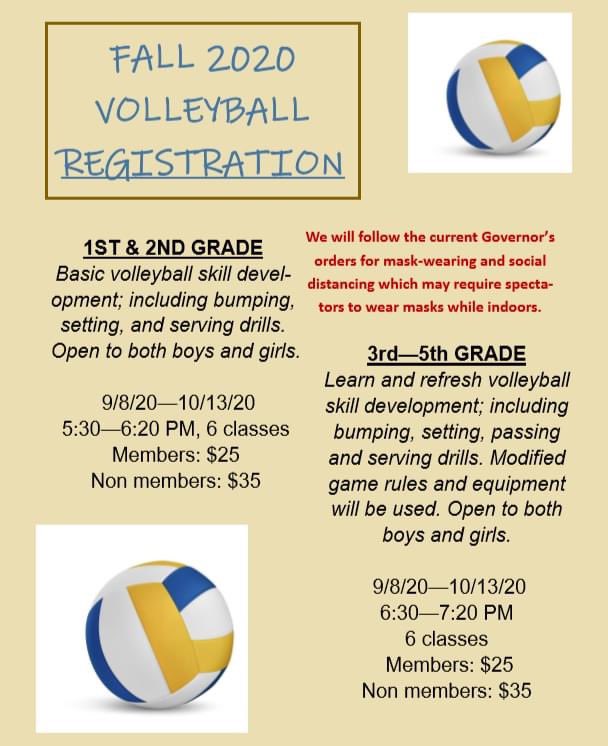 BellevueRecDept's tweet photo. Did you know you can sign your child (grades 1–5) up for volleyball this fall? We still have spots available but they’re going fast! Start date is Sept. 8. Sign up online at https://t.co/rVlAT7Jg7M or call us at 419-483-5555. https://t.co/Dp5O5UW7eh