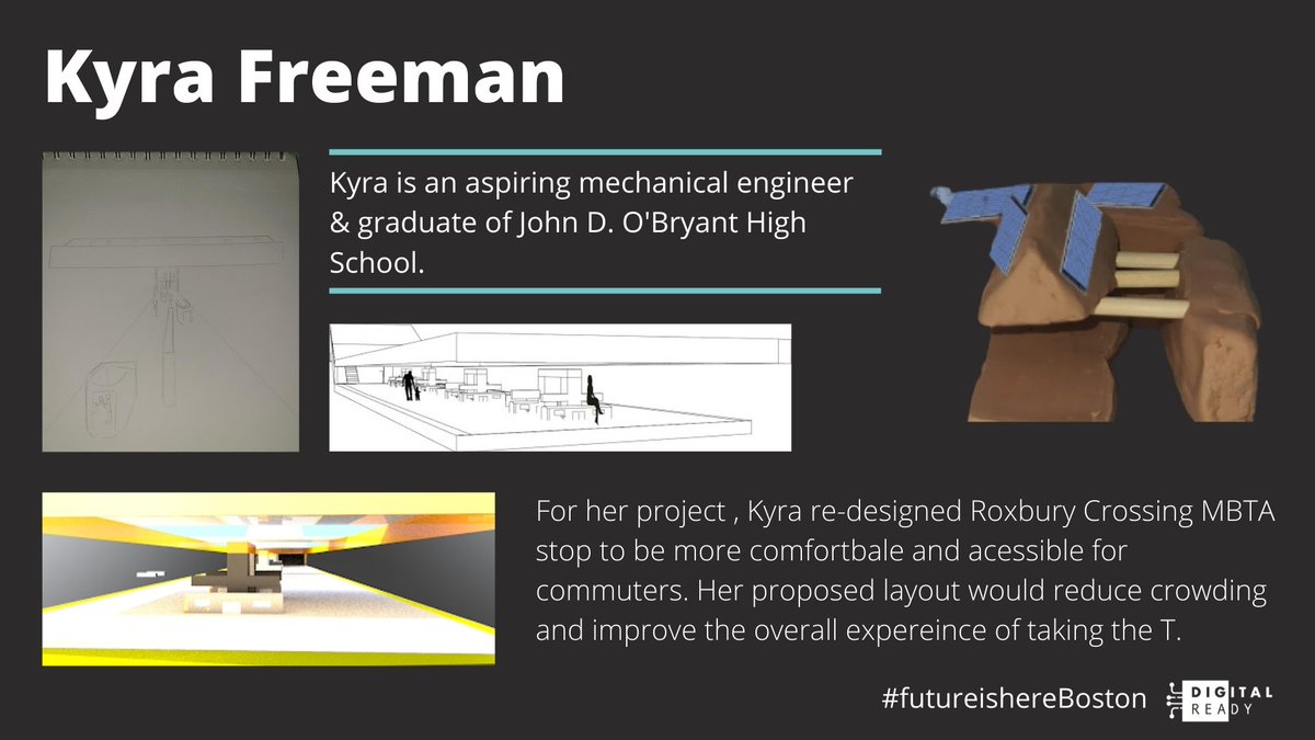 digitalreadyMA's tweet photo. Excited to share the work of a future #boston
@OBryantSchool architect who was a tech apprentice in our studio this #summer through our partnership with
@BostonPIC @BSAAIA @wentworthinst
#futureishereBoston @payettepeople #architecture - Improving the T one redesign at a time! https://t.co/WqJ40V3ciY