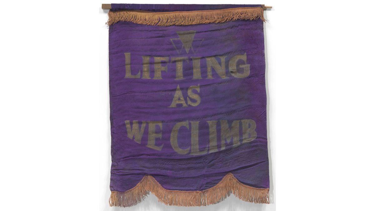 Tubman elected Terrell to serve as president. Terrell's phrase and their motto, "Lifting As We Climb," is on this banner in our  @nmaahc’s collection that was used by the Oklahoma Federation of Colored Women's Clubs.  #19SuffrageStories  