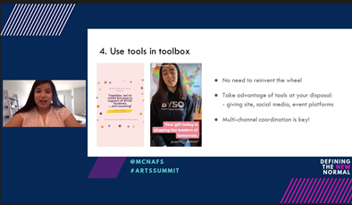 3. Find your champions - it's an opportunity to deepen your relationships & build new ones4. Use the tools you have5. Thank & thank again! Your fundraising does not end when the event does. How are you bringing new supporters into the fold?Amy Ramnarine  @BYSO  #ArtsSummit
