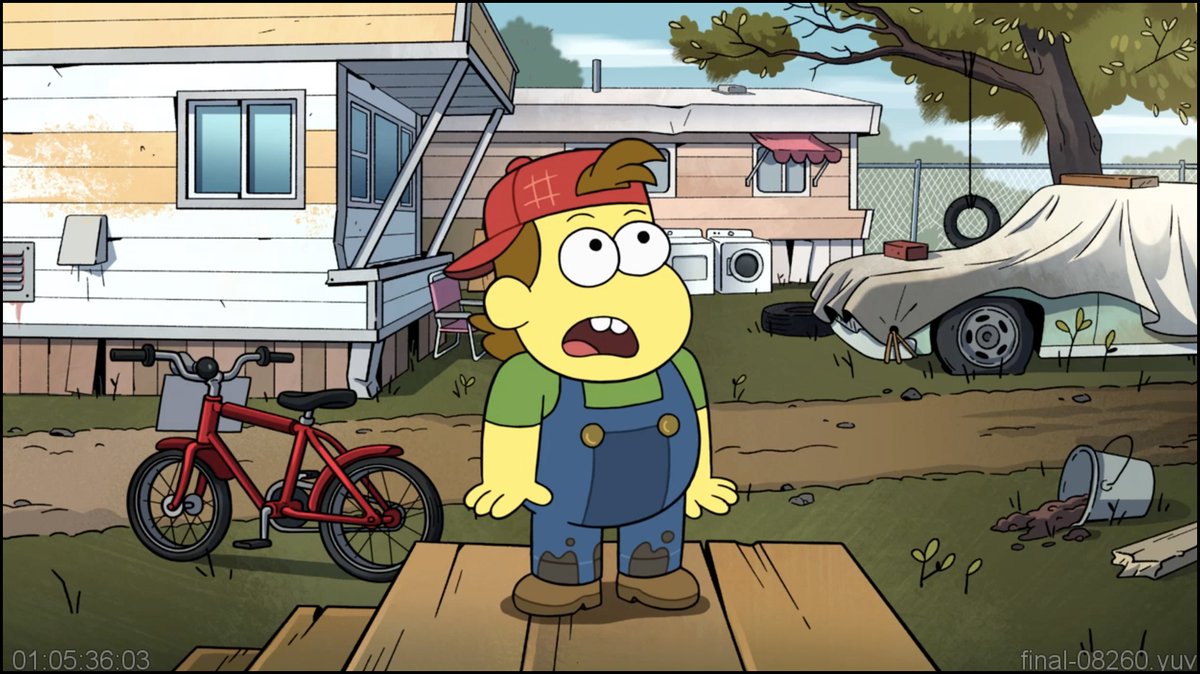 When all is colored and compiled, especially on a simple straight forward shot with one character in the center, it's the composition of the environment that makes this scene interesting and pleasing to view.