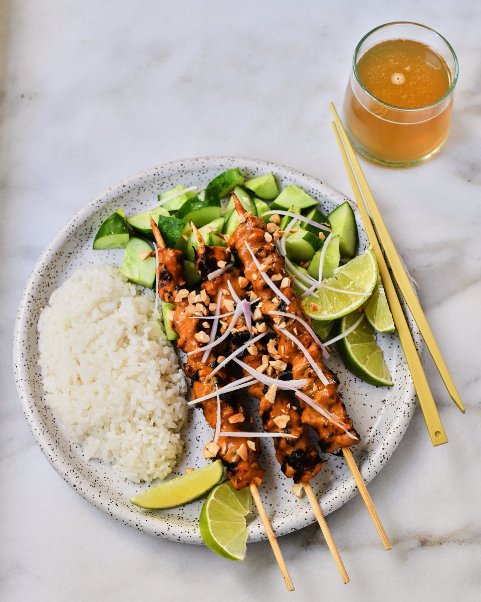 I’ve been cooking through my favorite cookbooks to transport myself while staying home. I’ve teamed up with my local @albertsons <a href="/vons/">Vons</a> <a href="/pavilions/">Pavilions</a> to make this Cashew Butter Indonesian Chicken Satay. #AlbertsonsPartner