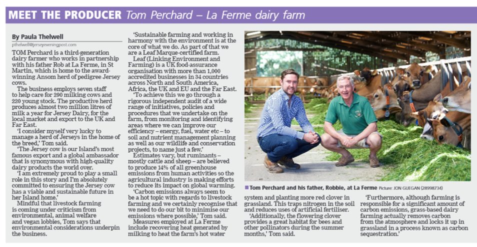 Back in 2019, I helped all the dairy farmers in Jersey attain #LEAFMarque accreditation so I'm pleased to see that the media are still showing an interest. #SustainableFarming @JsyDairy @jerseywildlife @StatesOfJersey @LEAF_Farming @JennyClark96