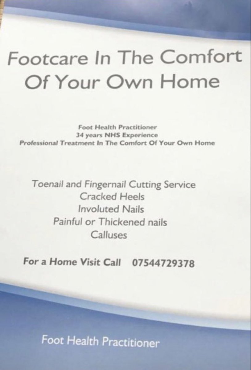 Barnsley Carers Service (@barnsleycarers) on Twitter photo Do your feet need a little TLC?
If so please see poster below 😊 Do your feet need a little TLC?
If so please see poster below 😊