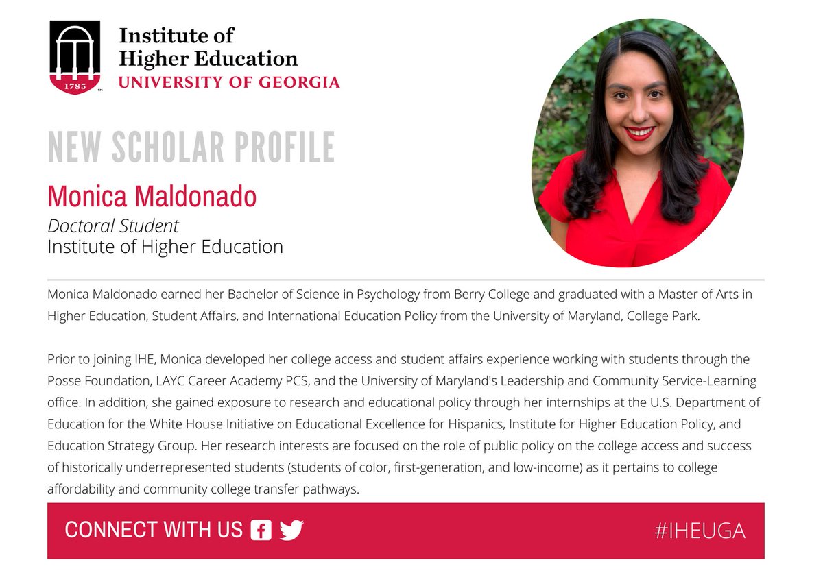McBeeIHE's tweet photo. Please join us in welcoming Monica Maldonado to our PhD Program! #UGAGradStudies @ugagradstudents https://t.co/QDCrF06GE7