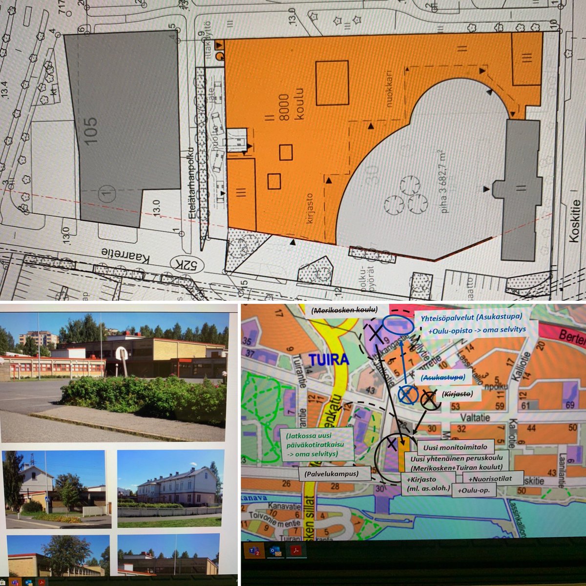 Tuiran uusi koulukampus Tuiran vanhan koulun yhteyteen. Lautakunta puolsi tänään hankesuunnitelman hyväksymistä. Merikosken kiinteistöstä luovuttaisiin samalla <a href="/oulunkaupunki/">Oulun kaupunki, Oulu</a> <a href="/OppivaOulu/">Oppiva Oulu</a>