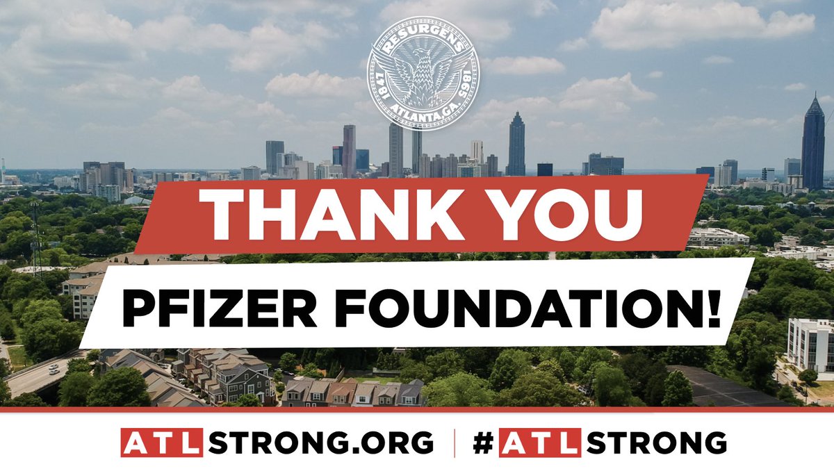 CityofAtlanta's tweet photo. Thank you, Pfizer Foundation for donating $125,000 to the #ATLStrong Fund! #OneAtlanta #ATLStrong https://t.co/9IicglIExf