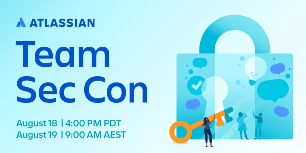 Atlassian's tweet photo. Join us today for TEAM Sec Con. Hear from experts representing companies such as Atlassian, AustCyber, Deloitte, and more in a one-day digital event aimed at showcasing inspirational women in security. Register for free now: https://t.co/tBZ3pCeT7T https://t.co/lALUepBJfE