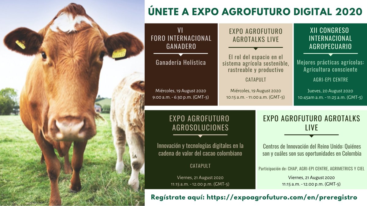 UKinColombia's tweet photo. ¡Mañana comienza #ExpoAgroFuturo!
Participaremos en actividades como las #AgroTalks y el Congreso Internacional Agropecuario 🇬🇧🌱🇨🇴
Te dejamos un resumen para que puedas programarte para los eventos en los que quieras participar 👇🏼
Regístrate: https://t.co/qQj6zW8gMC https://t.co/g2RSfMu3Qf