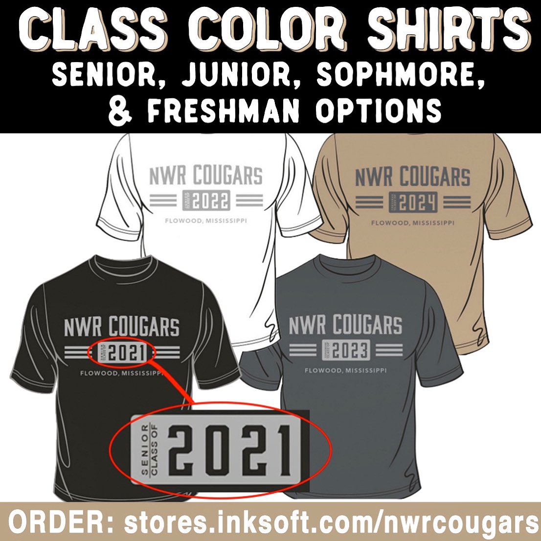 NWRCheer's tweet photo. The tradition continues! Order your class color shirts and dominate the spirit competition! https://t.co/hfEi0eYEQU Online only. ⚫️⚪️🟡 #spiritmatters #GoCougars @NWRankinHS @NWRCougars @NWR12thMan Please share. https://t.co/mzOvLVyckL