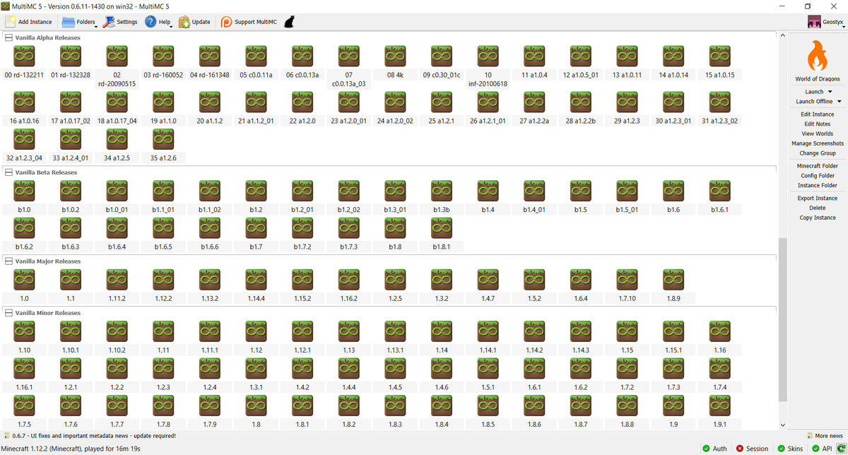 's tweet image. This is what 27GB of Minecraft instances looks like 😂 #multimc