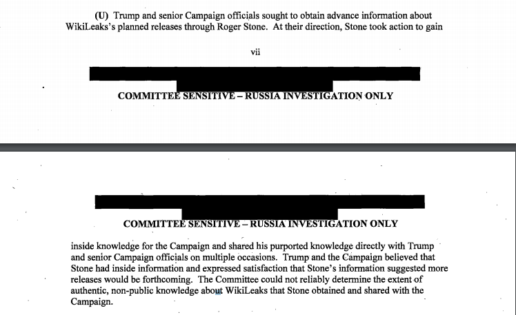 Most of the Senate Intel findings on Stone repeat info revealed at trial last year.But today's bipartisan report affirms that Trump lied to Mueller in written statements that he had “no recollection” of communications with Stone about WikiLeaks.