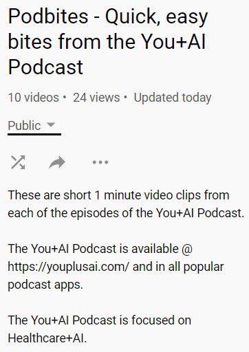youplusai's tweet photo. Launching 🚀 Podbites!
...
..
The You+AI #podcast, next came podsketch and then followed podscript. The podbot trotted in and now comes who?
..
🙌🏽 The #Podbite 👉🏼 1 minute clips where guests answer a specific question.
..
These are on #YouTube.
(see 1st comment for the link)
👇🏾 https://t.co/Oyr1SmMim8