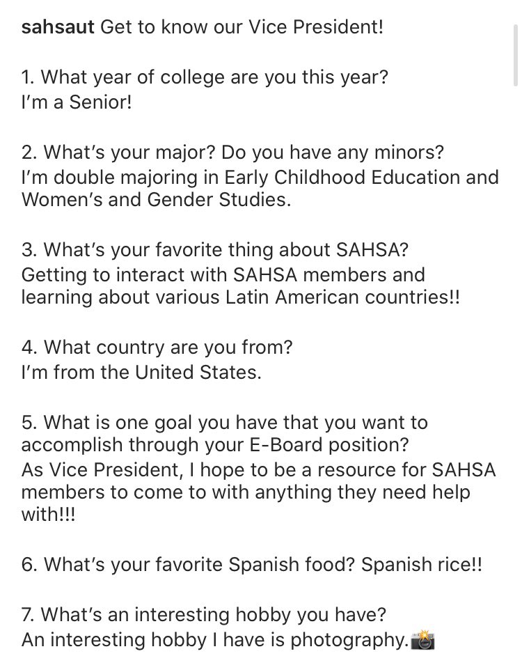 Meet our new 2020-21 SAHSA Vice President!!!✨🤩👍