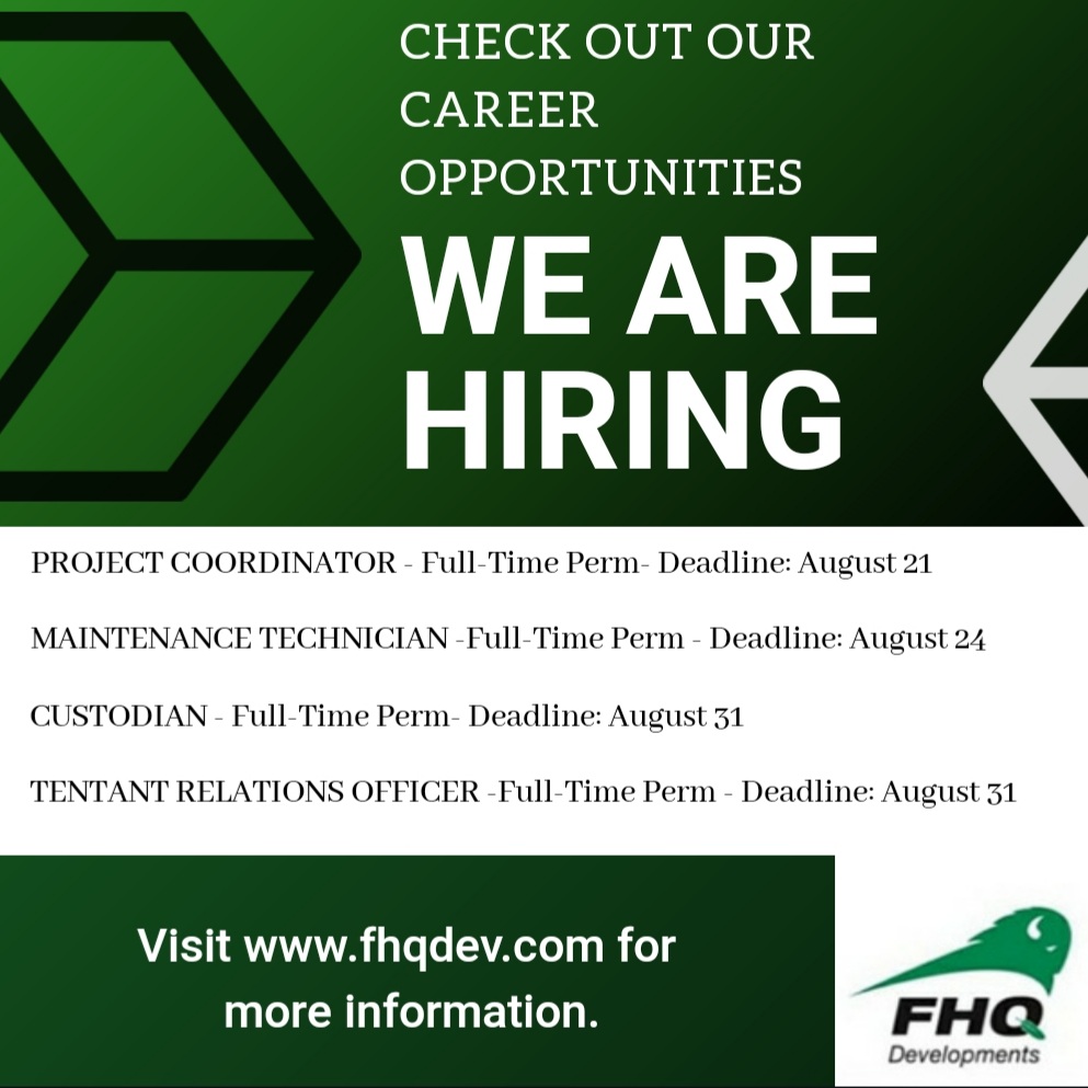 FHQDev's tweet image. Tokata HR Solutions has posted two NEW job postings on our Careers page. 

To apply visit: fhqdev.com 

#TokataHRSolutions #TokataTuesday #ApplyNow #FHQDev #indigenousprofessionals #housing #tenant   #custodian #tuesdaymotivation