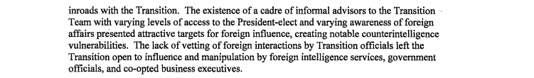 Senate Intel also found (after 3 years investigating, 200+ interviews) that the Trump transition team's inexperience created "notable counterintelligence vulnerabilities."