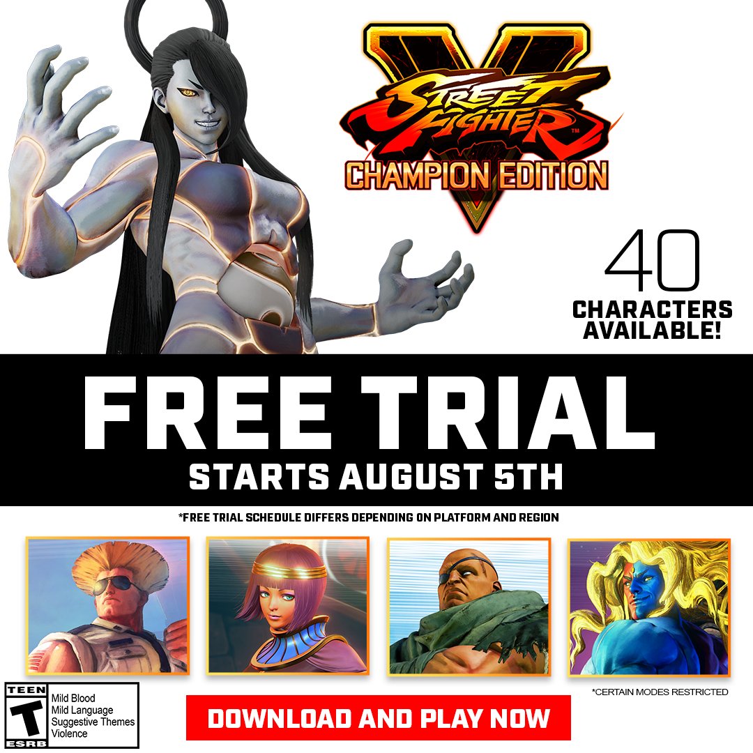 Street Fighter on X: Play as all characters from Seasons 1-4 in the #StreetFighter  V: Champion Edition Free Trial happening right now on #PS4! Trial lasts  through April 28! 👊   /