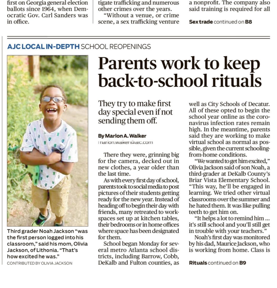 I take my responsibility as a Black journalist seriously. There’s something we all gain seeing Black people — POC in general — normalized in the press. I do it deliberately. I wrote about the 1st day of school. Quoted a mom about her son’s first day. She sent a pic. We used it.