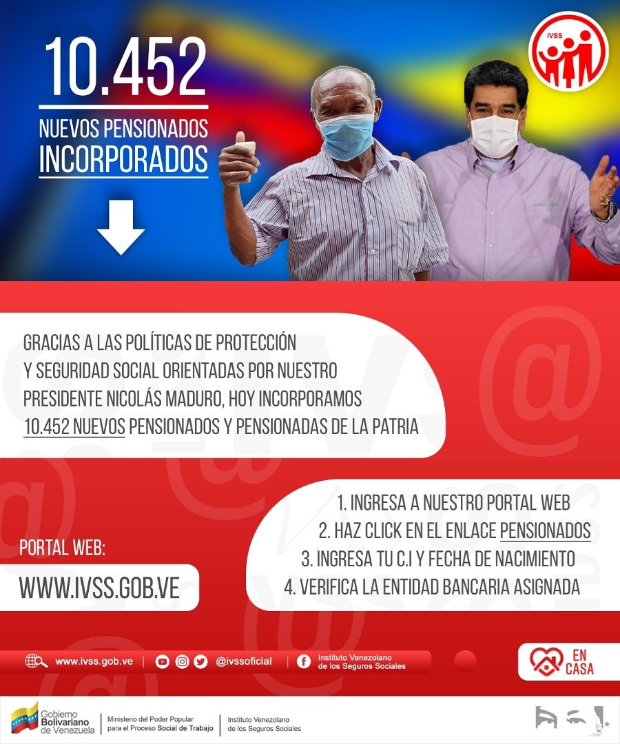 MagaGutierrezV's tweet photo. A pesar del bloqueo y criminal impuesto por el imperialismo norteamericano, nuestro Pdte. @nicolasmaduro otorga este mes 10 mil 452 nuevas pensiones, que se suman al Sistema de Seguridad Social Venezolano, único en el mundo con 100% de pensionadas y pensionados @ConCiliaFlores https://t.co/PeEynpuJ7T