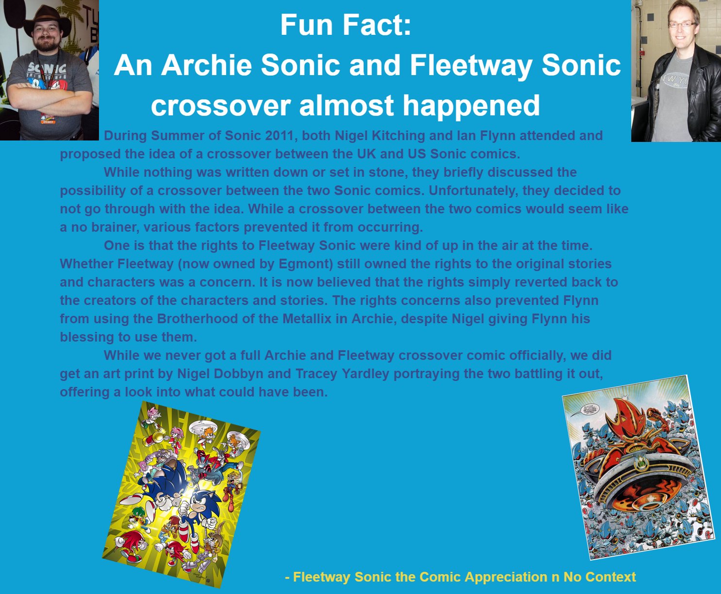 Fun Fact: Sonic (normal form) from fleetway comics has a very