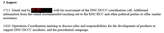 The log offers new public insight into the earliest phase of DHS's election security work, so you see all of the initial conversations like "Hey, we should figure out who here is responsible for developing cyber guidance for the campaigns" and "hey, we should help the RNC too."