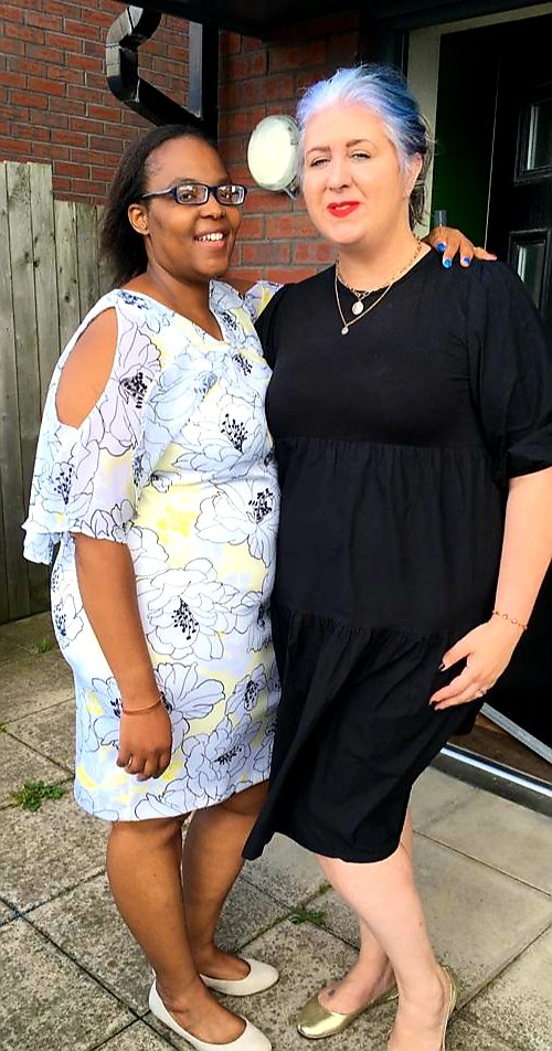 EmLSharp's tweet image. #EatOutToHelpOut with @msithule and my birthday buddy and fellow blue hair friend Langa 💙
Thanks so much to my beautiful best friend 
@TGIFridays @LoveMeadowhall 
We needed the birthday cocktail after navigating the most confusing 1 way system 
#lockdownbirthday