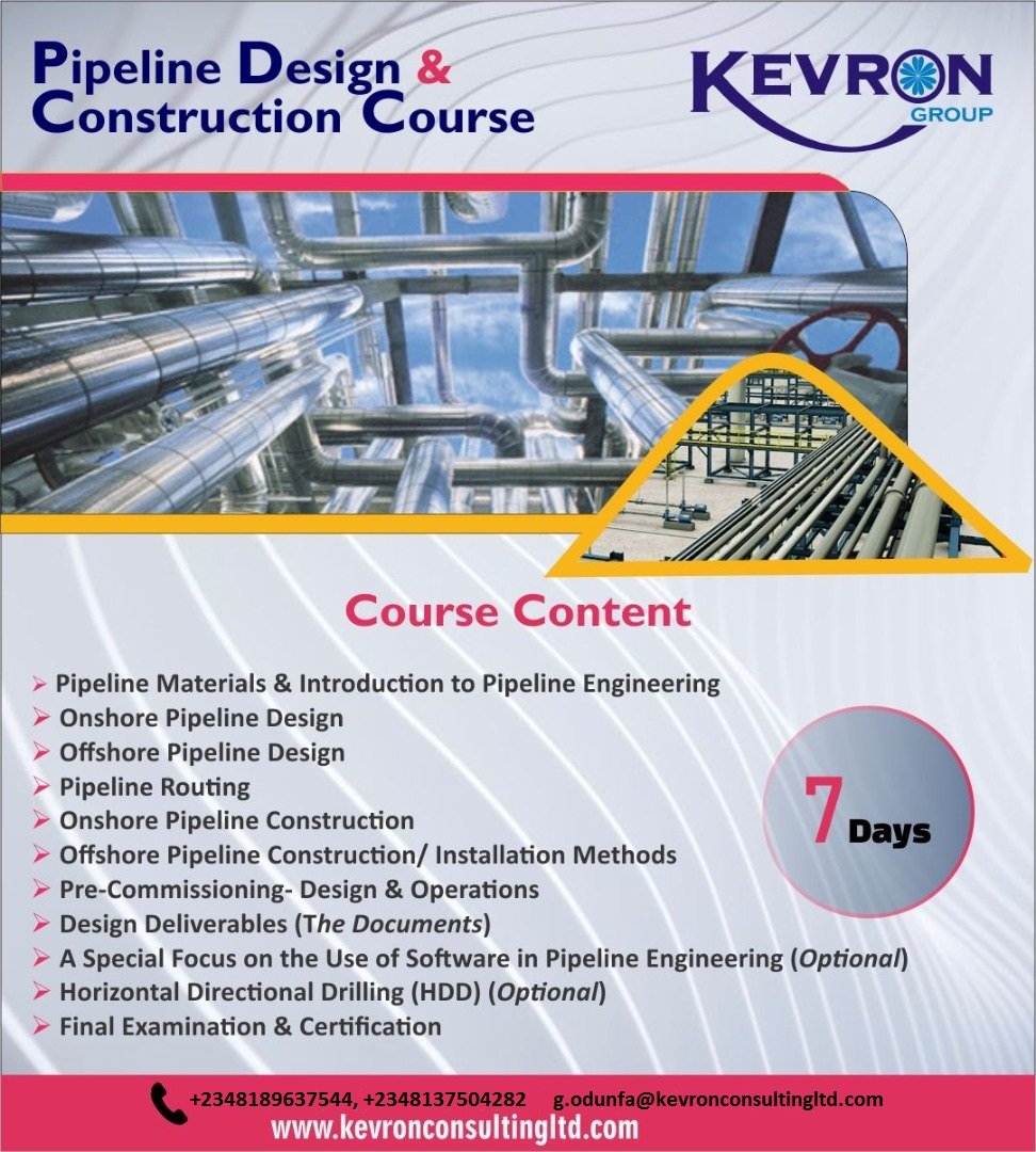Giddy94199067's tweet image. Pipeline Engineers, Designers, and Operators, this course is for you. See a comprehensive information about this course and how to register here; bit.ly/pipelinepage.

#Pipeline #pipelineengineers #oilandgas #Engineering #Designers #pipelineoperators #offshore