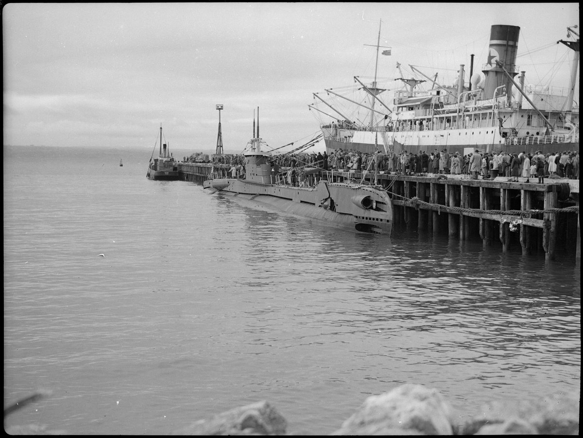 From our collection-

The Royal Navy submarine HMS Thorough visited several New Zealand ports in 1950 to carry out defence exercises with the Royal New Zealand Navy. The vessel is shown here at Breakwater Wharf, Napier, in August of that year.